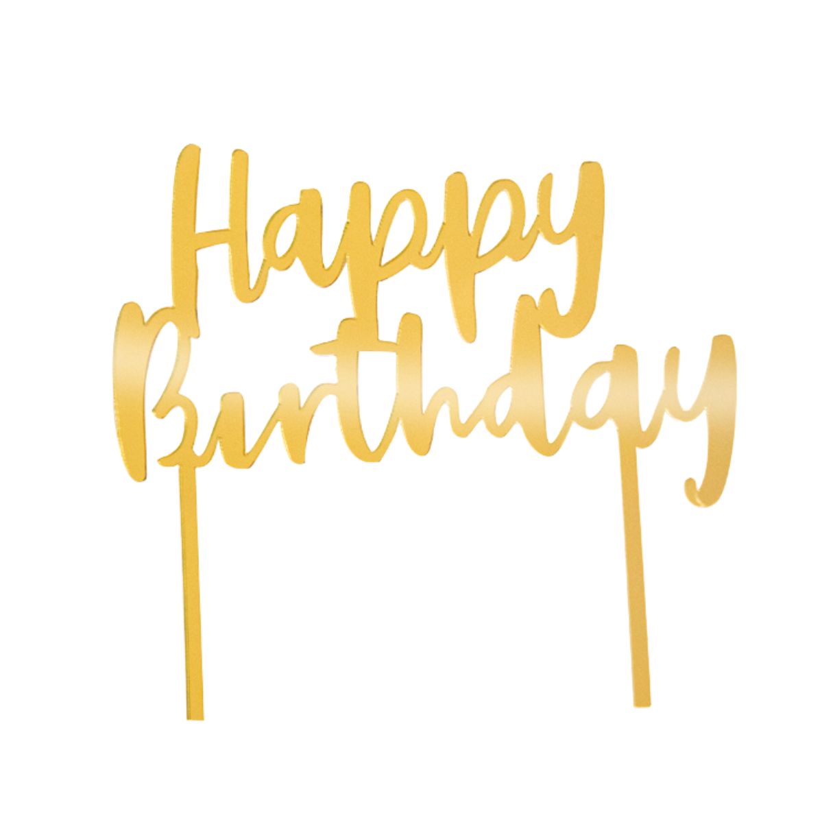 Topper Para Pastel Happy Birthday Dorado Foil C/1