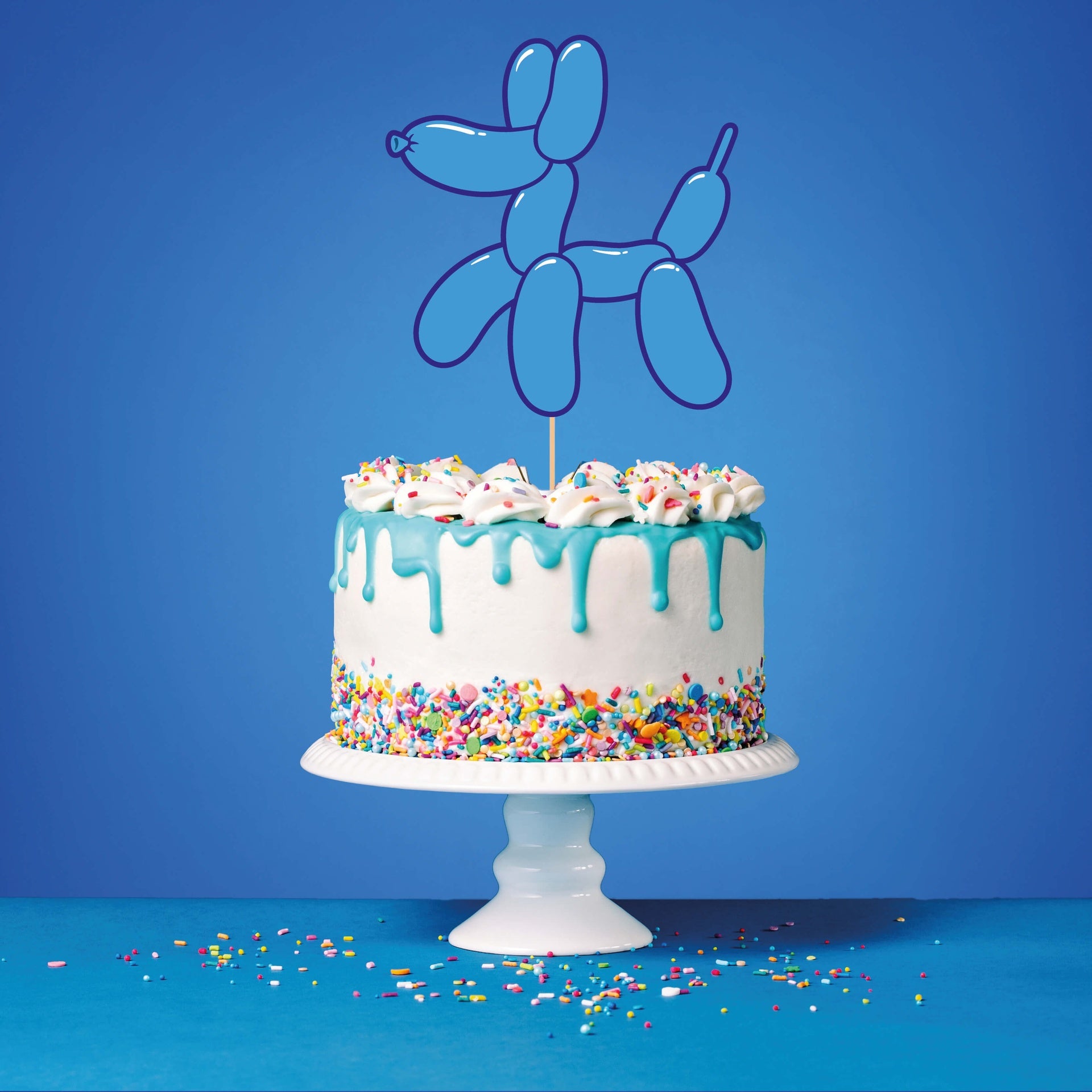 Cake Topper Blue Balloon Dog C/1