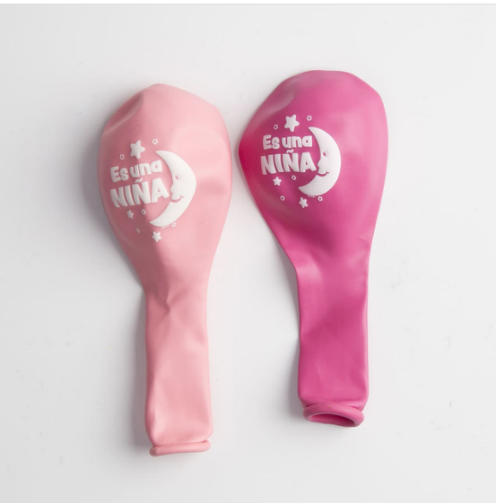 Bolsa De Globos 9" Es Una Niña Liso C/12