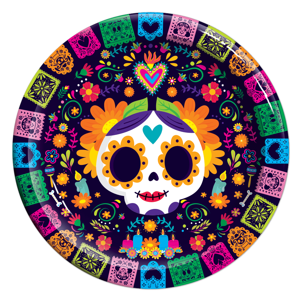 Plato 7" Dia de Muertos C/6