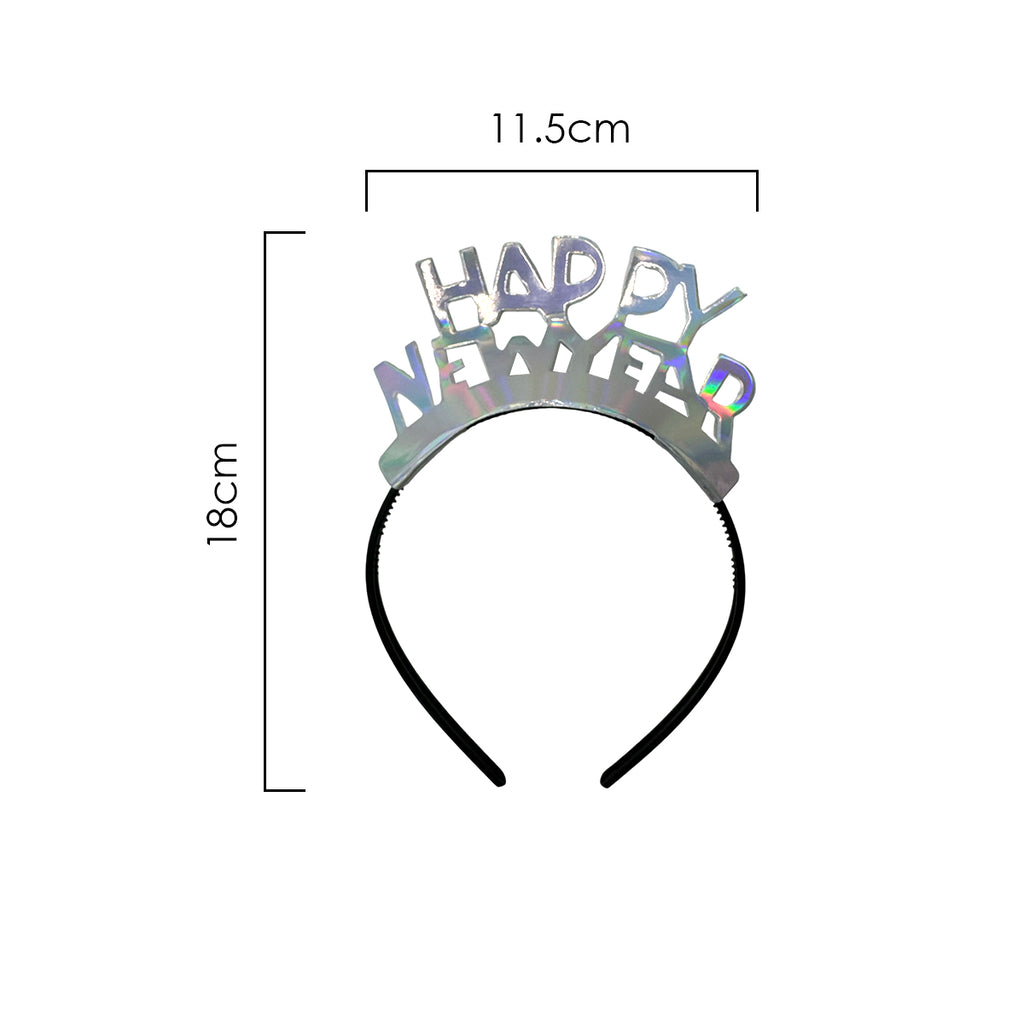 Tiara Año Nuevo Plata Iridiscente.  C/4
