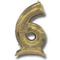 Globo 54" Numero 6 Oro C/1
