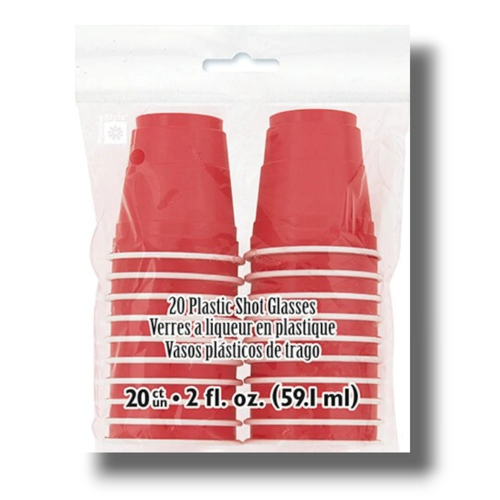 Vaso Shot Rojo C/20
