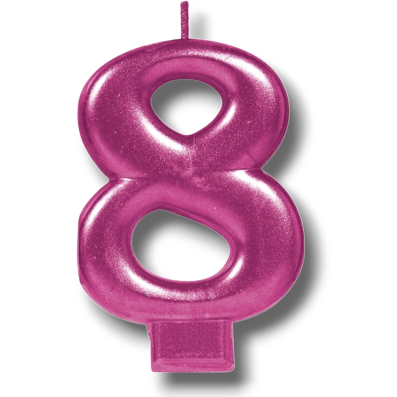 Magenta Number 8 Candle C/1
