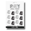 Glitz Black 40th Birthday Hanging Decorations C/1