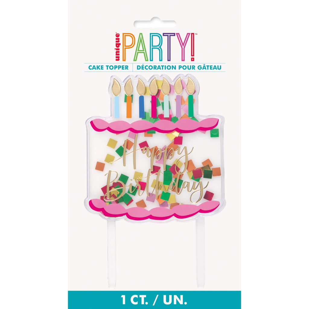 Premium Confetti Cake Topper Happy Birthday C/1