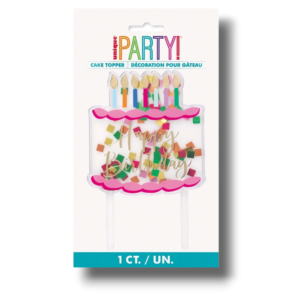 Premium Confetti Cake Topper Happy Birthday C/1