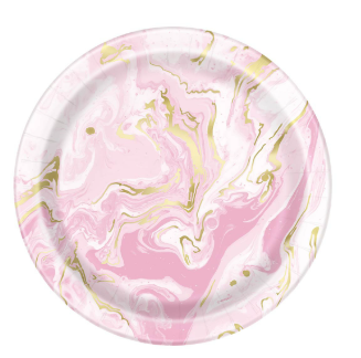 7" Pink Marble Plate C/8
