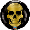 Balloon 9" Golden Skull Head C/1