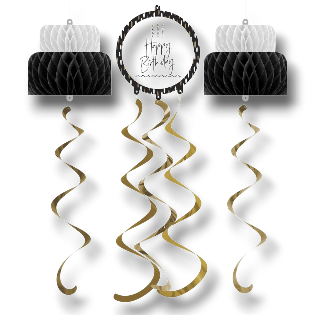 Hanging Cutouts Happy Birthday Golden Wishes C/1