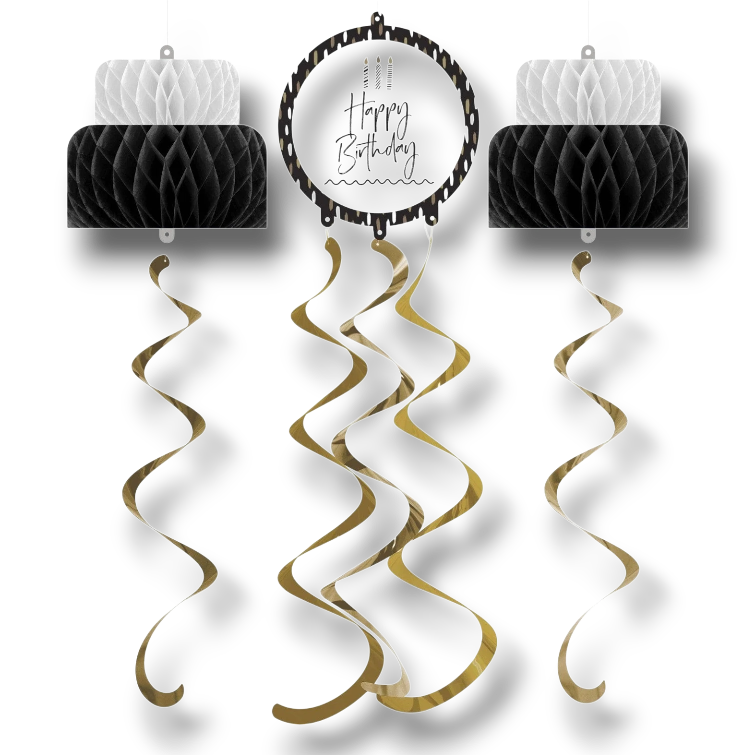 Hanging Cutouts Happy Birthday Golden Wishes C/1