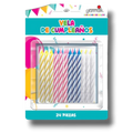 Vela Colores Rayas  C/24