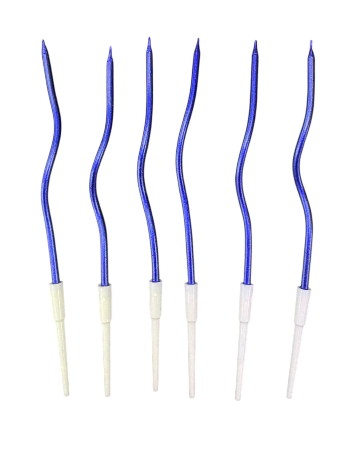 Blue Spiral Curved Candle C/6