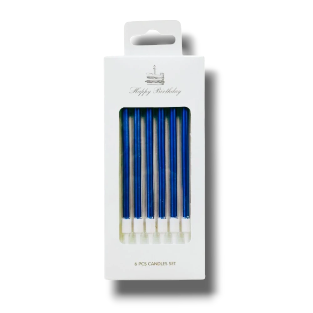 Velas Metalicas Azul C/6