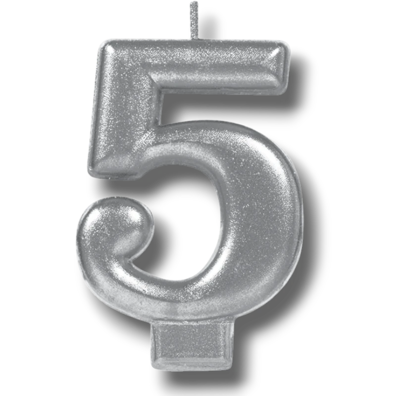 Silver Number 5 Candle C/1