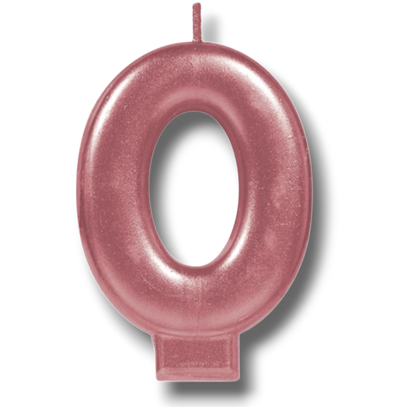 Rose Gold Number Candle 0 C/1