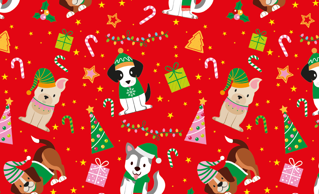 Papel Envoltura Navidad Perritos C/1