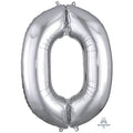 Balloon 26" Number 0 Silver C/1