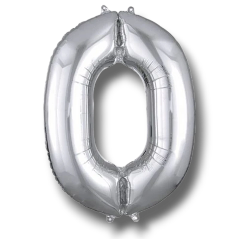 Balloon 26" Number 0 Silver C/1