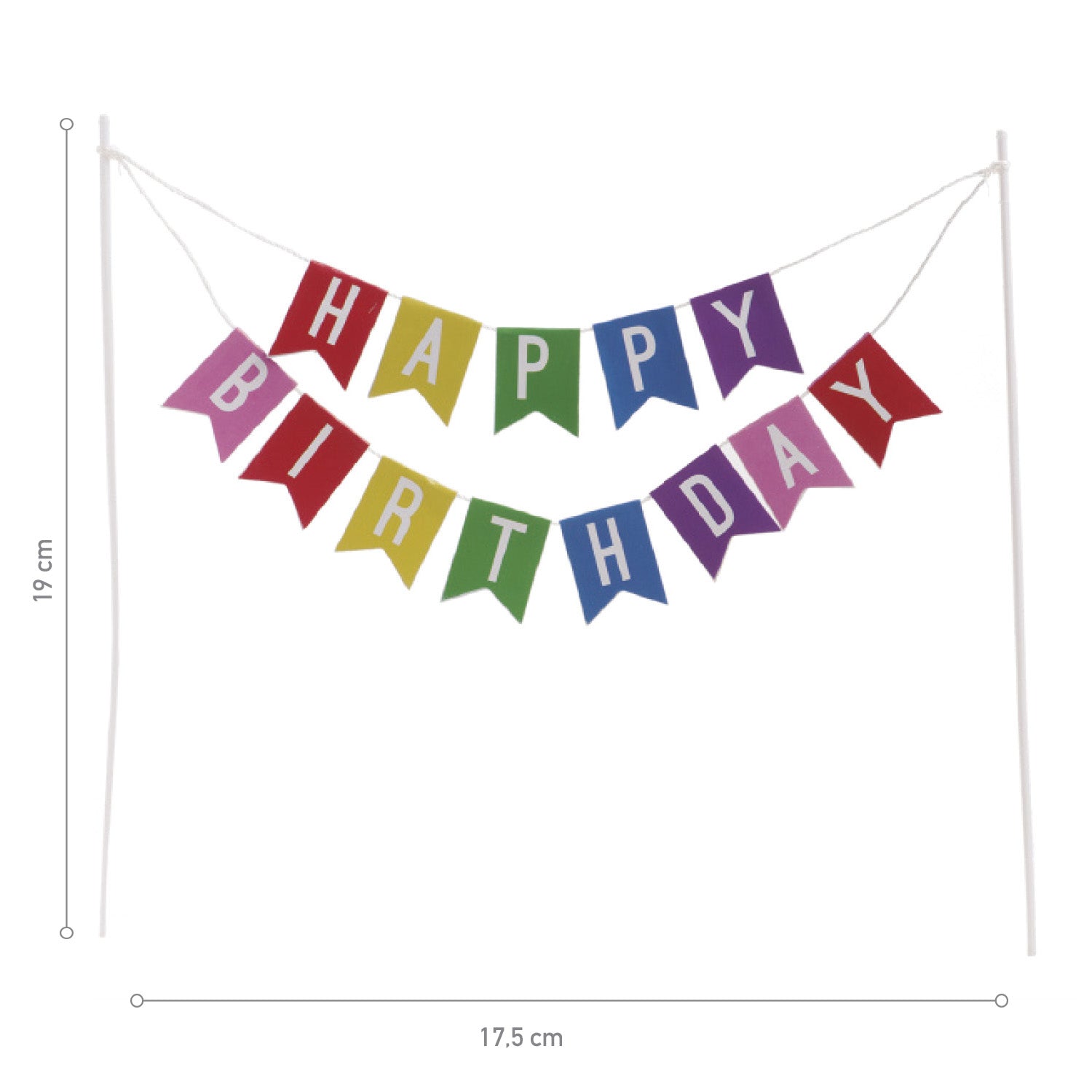 Cake Topper Banderas Happy Birthday C/1