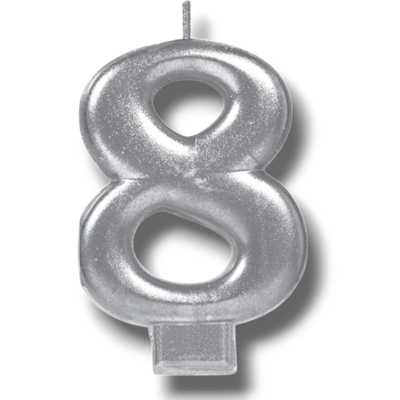 Silver Number 8 Candle C/1