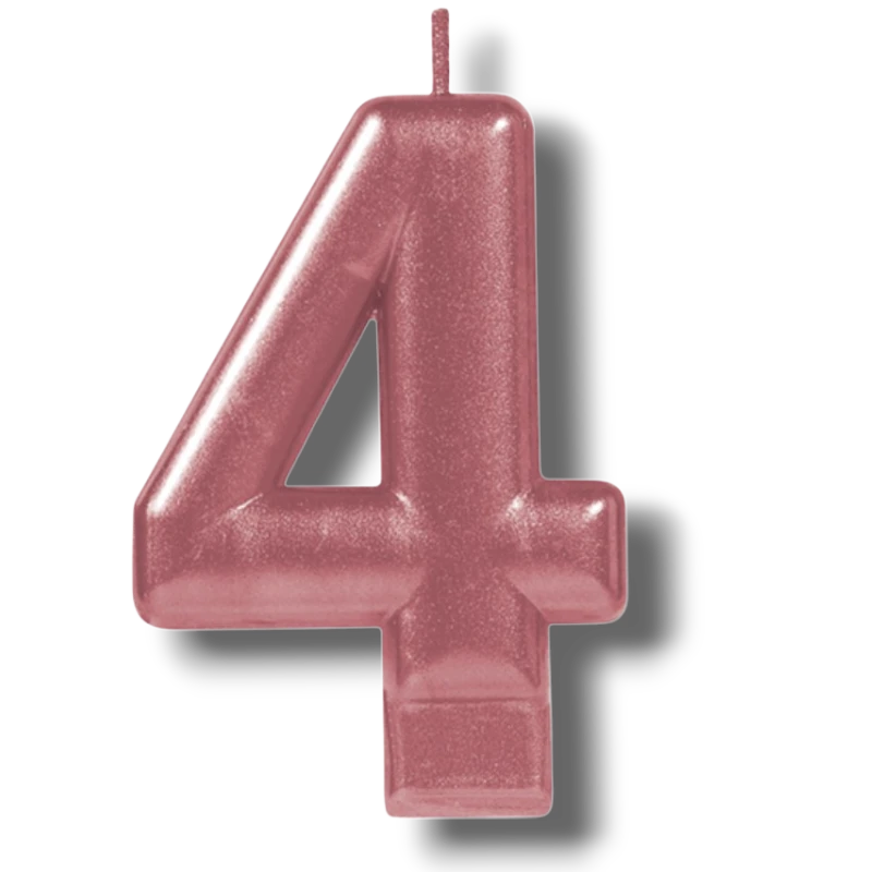 Rose Gold Number Candle 4 C/1