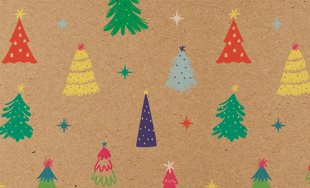 Papel Envoltura Pinos Pastel C/1