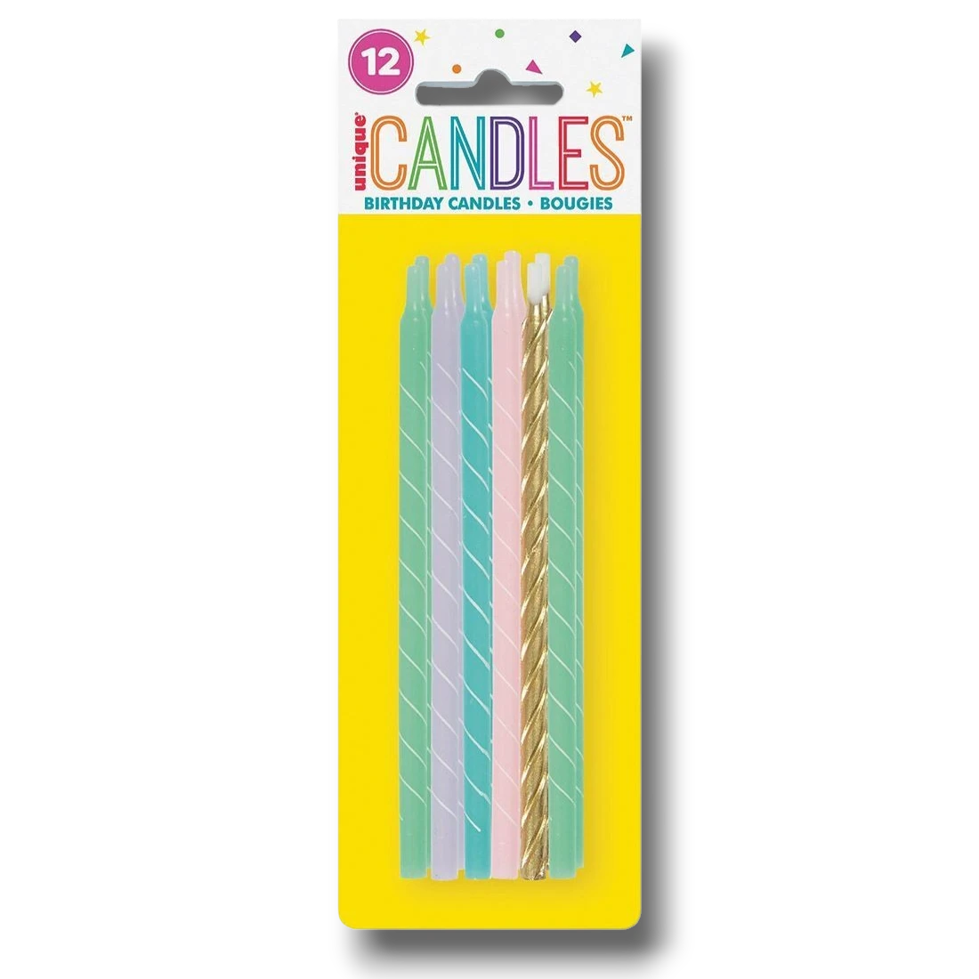 Long Pastel Multicolor Candle (12 Count)