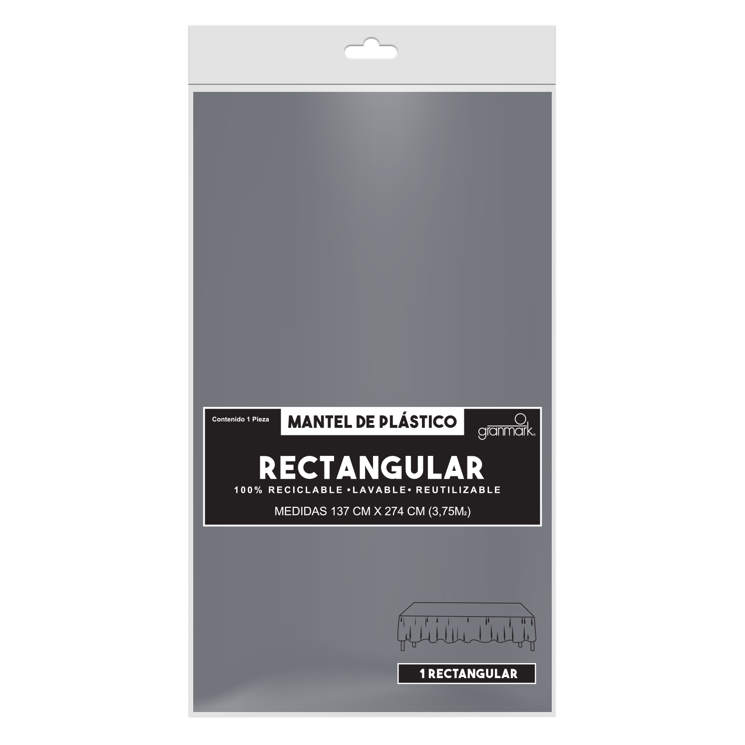 Mantel Rectangular Plata C/1