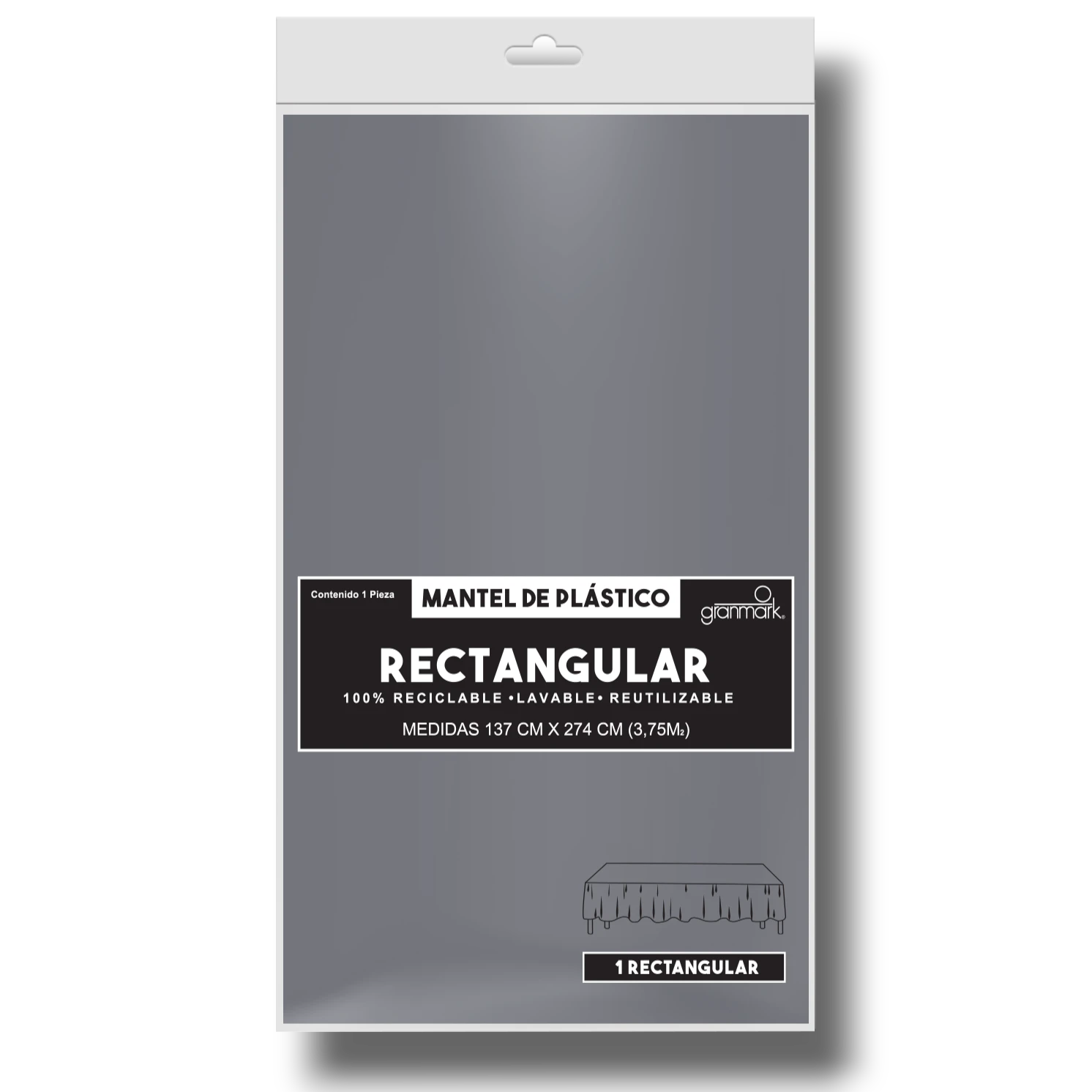 Mantel Rectangular Plata C/1
