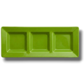 Charola Rectangular Con Division Verde Kiwi  C/3
