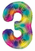 Globo 36" Numero 3 Multicolor C/1