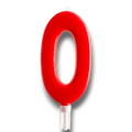 Jumbo Candle Number Red 0 C/1