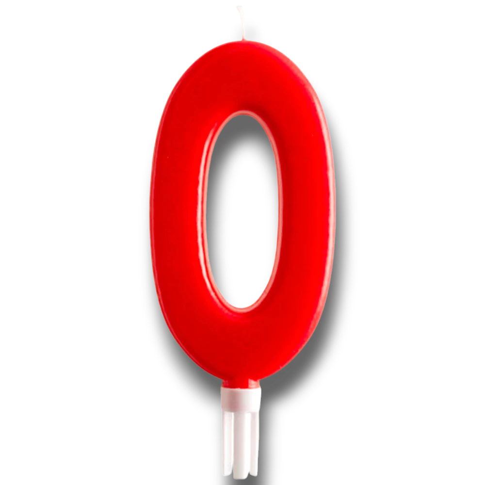 Jumbo Candle Number Red 0 C/1