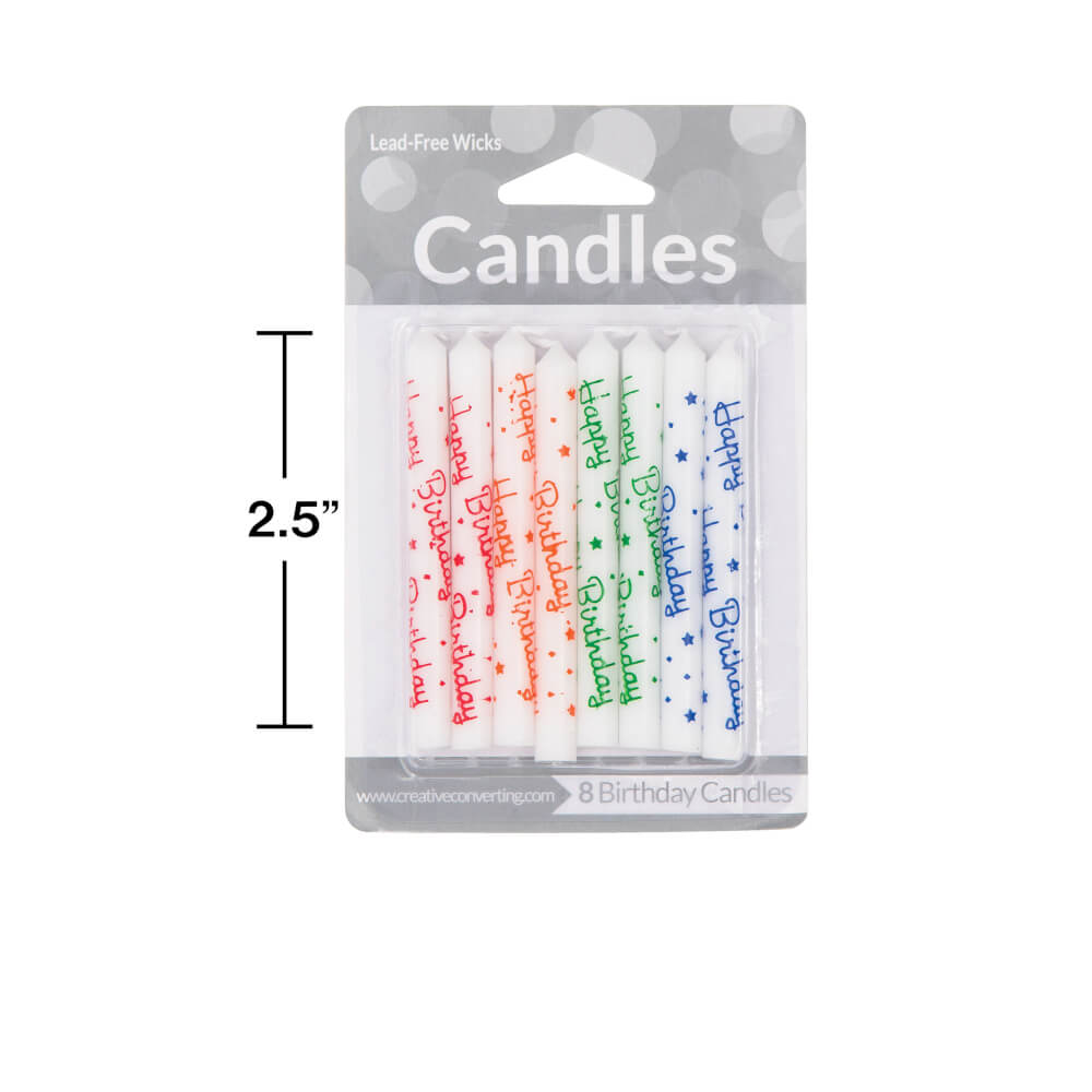 Happy Birthday Spiral Candles C/8