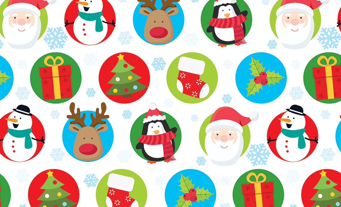 Papel Envoltura Circulos Navidad C/1