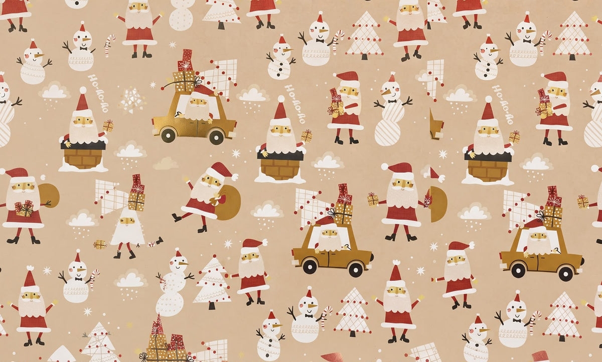 Papel Envoltura Santa/Muñeco De Nieve C/1