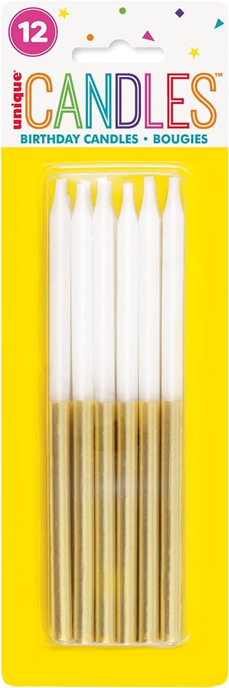Long Candles Gold / White C/12