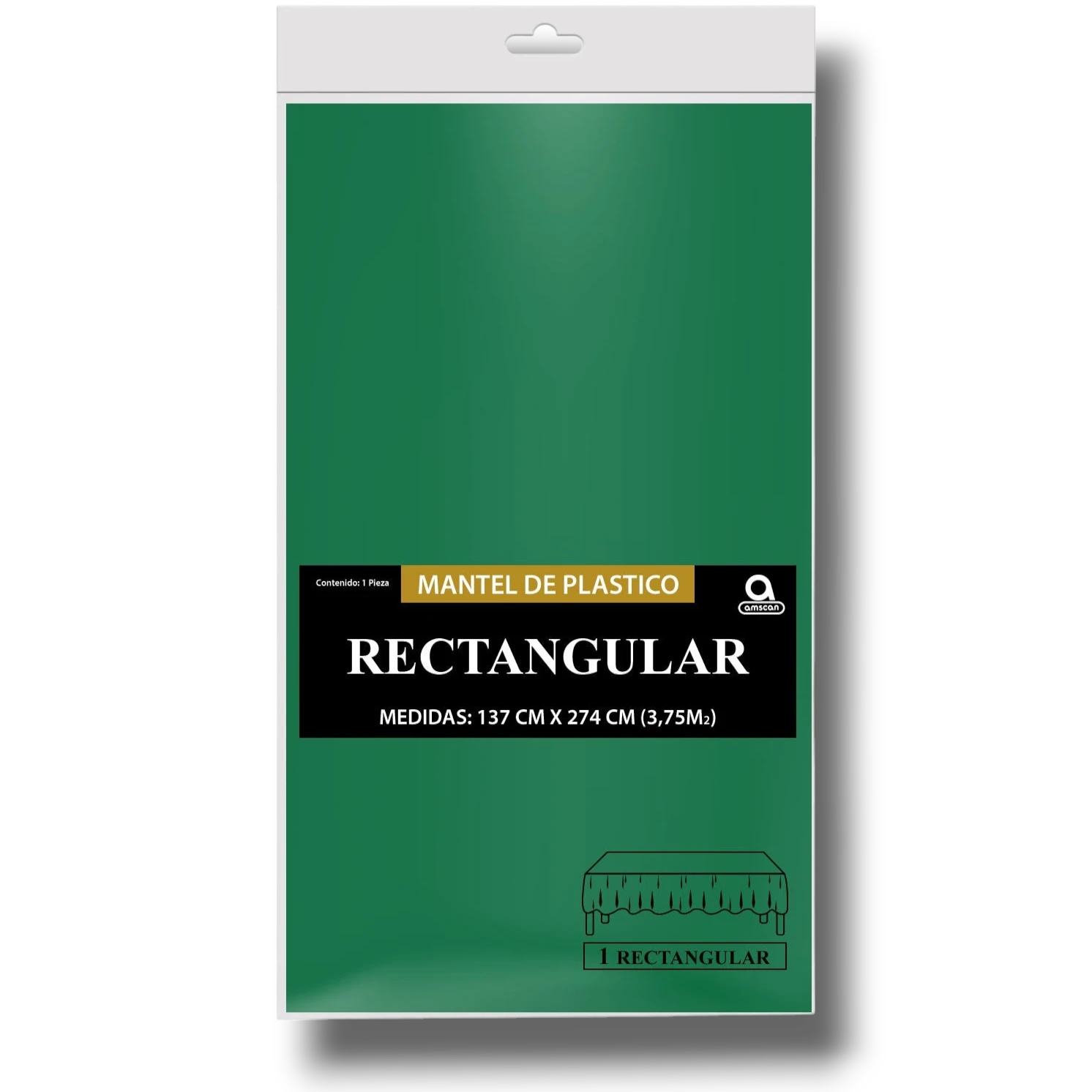 Mantel Rectangular Verde Bandera C/1
