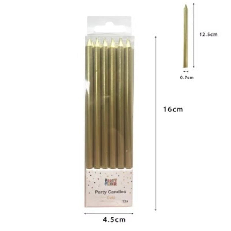 Velas Metalicas Gold C/12