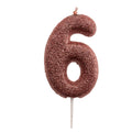 Rose Gold Candle Number 6 C/1