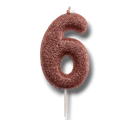 Rose Gold Candle Number 6 C/1