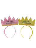 HBD LED Glitter Crown Headband C/1
