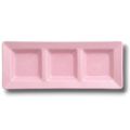 Charola Rectangular Con Division Rosa Bebe  C/3