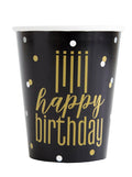 Metallic Happy Birthday Glass C/8