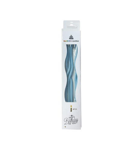 Velas Curvas Azules C/6