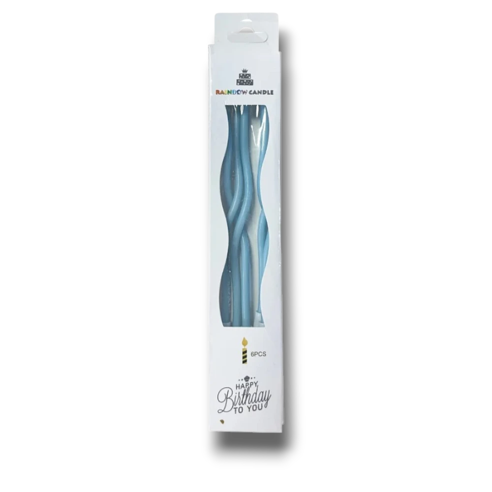 Blue Curved Candles C/6