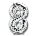 14" Balloon Number 8 Silver C/1