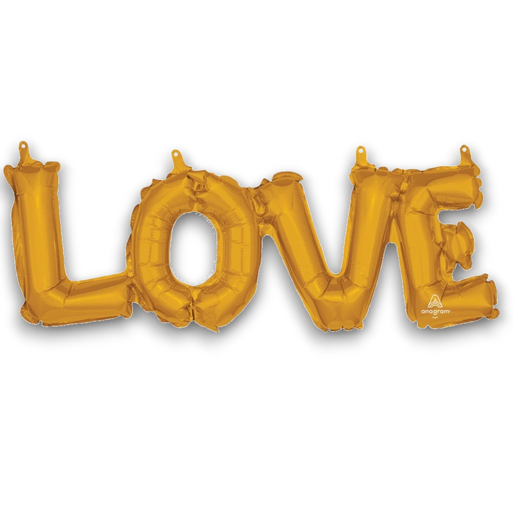 Air Filled Love Balloon Gold C/1