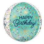 Happy Birthday Orbz Balloon (1 per balloon)